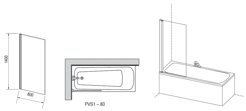 Ravak - Pivot - Kádparaván - 79840C00Z1 – 3. kép