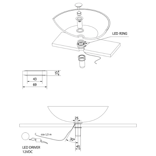 Sapho - Lighting - Fürdőszoba-világítás - WP94051LED – 2. kép