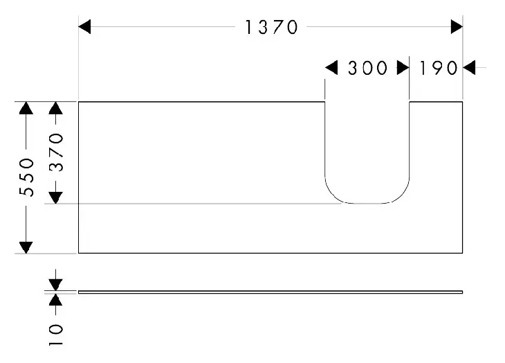 Hansgrohe - Xevolos E - Fürdőszobai munkalap - 54206760 – 2. kép