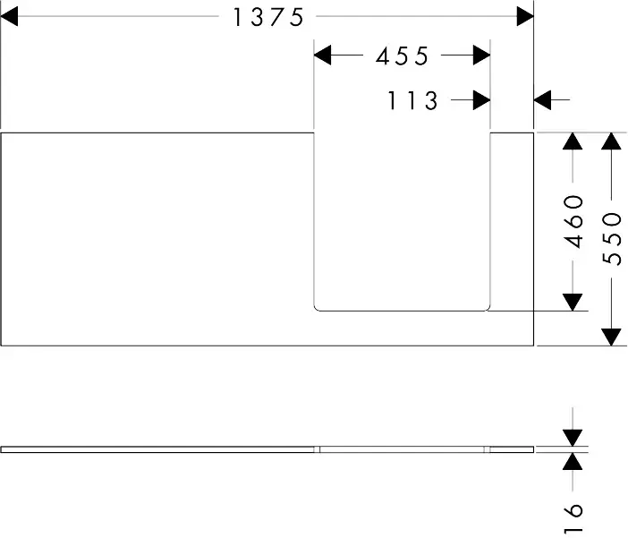 Hansgrohe - Xilesa E - Fürdőszobai munkalap - 54273780 – 2. kép