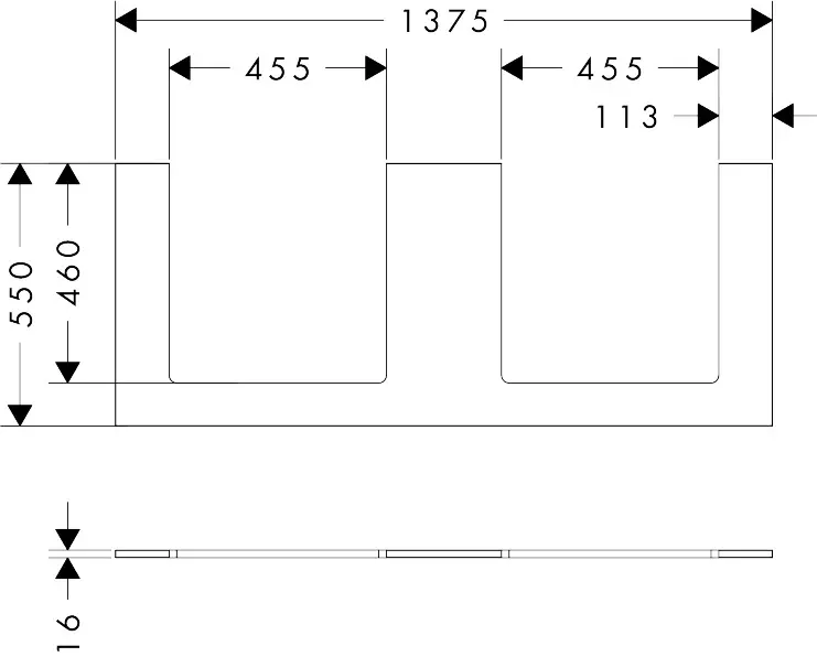 Hansgrohe - Xilesa E - Fürdőszobai munkalap - 54274780 – 2. kép