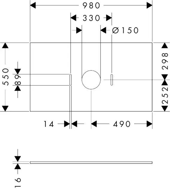 Hansgrohe - Xilesa E - Fürdőszobai munkalap - 54276780 – 2. kép