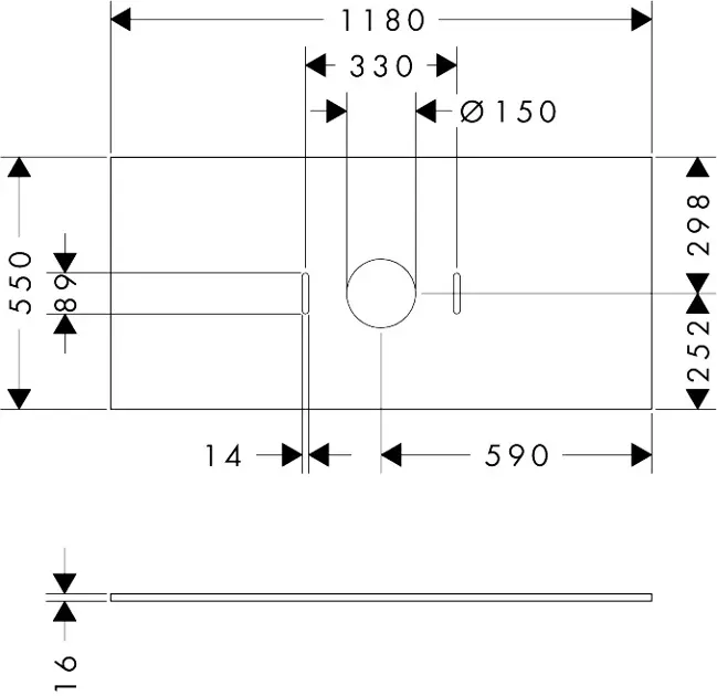 Hansgrohe - Xilesa E - Fürdőszobai munkalap - 54277550 – 2. kép