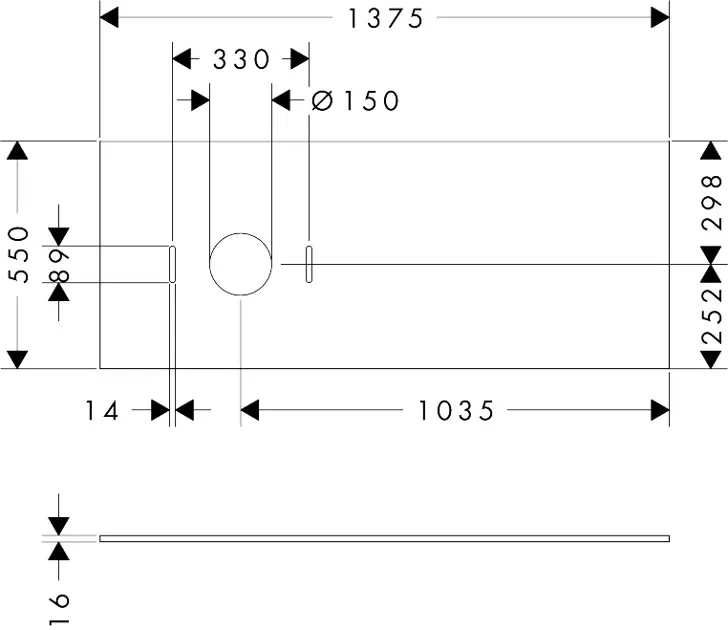 Hansgrohe - Xilesa E - Fürdőszobai munkalap - 54278700 – 2. kép