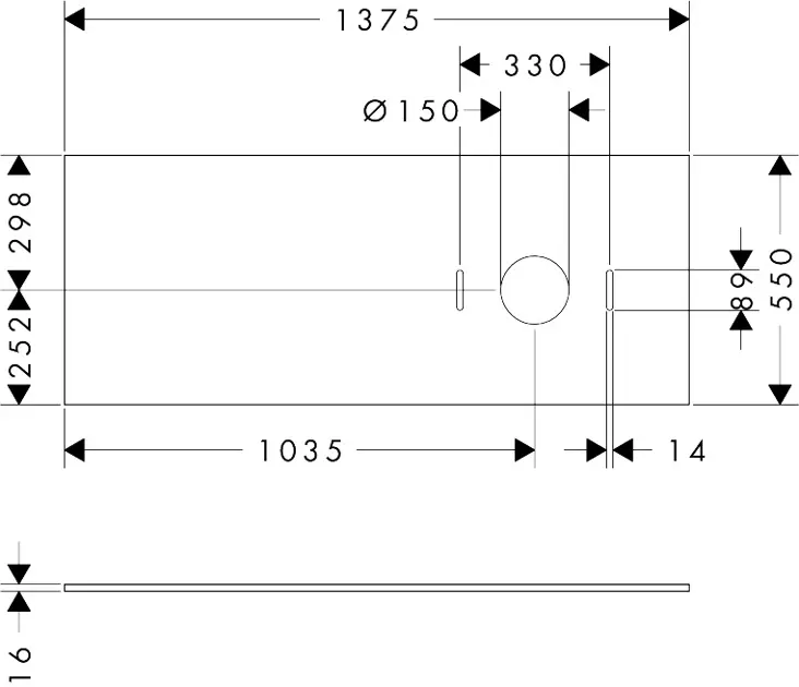 Hansgrohe - Xilesa E - Fürdőszobai munkalap - 54279760 – 2. kép