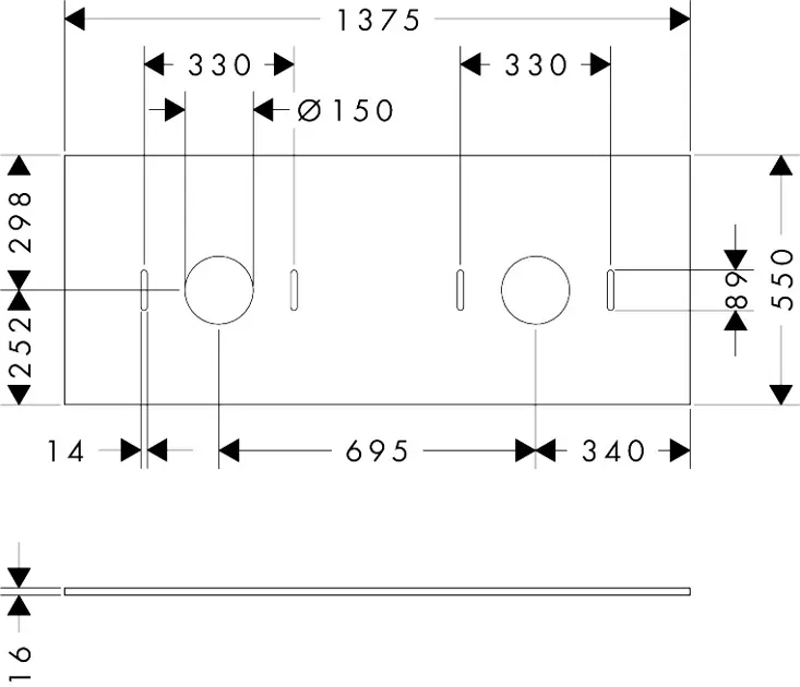 Hansgrohe - Xilesa E - Fürdőszobai munkalap - 54280780 – 2. kép