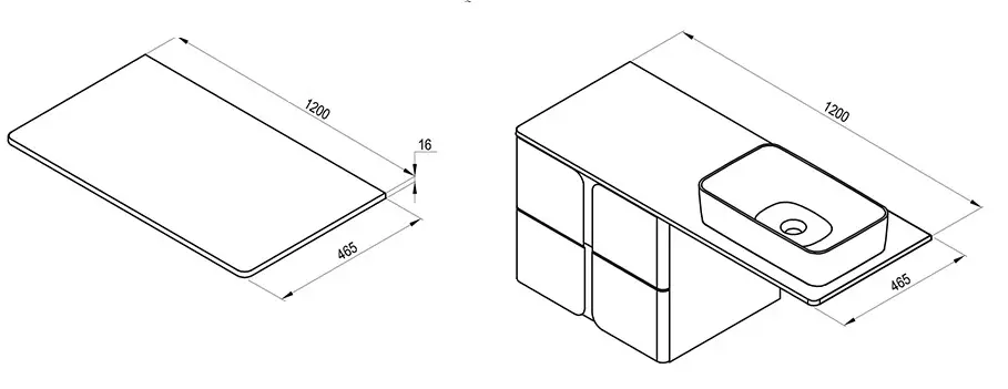 Ravak - Balance - Fürdőszobai munkalap - X000001372 – 2. kép