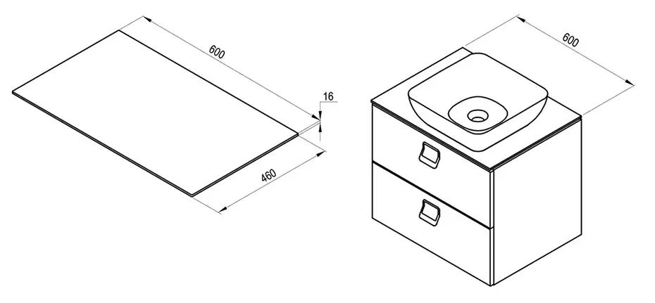 Ravak - Comfort - Fürdőszobai munkalap - X000001379 – 2. kép