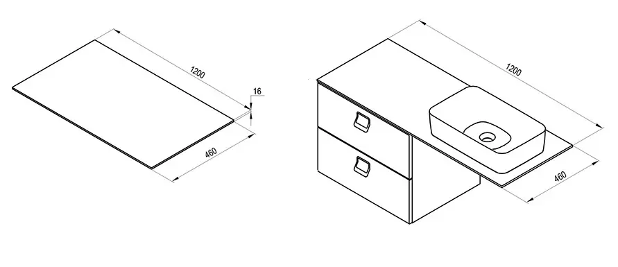Ravak - Comfort - Fürdőszobai munkalap - X000001381 – 2. kép