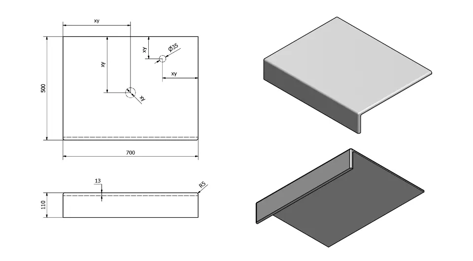 Sapho - Tailor - Fürdőszobai munkalap - TR070F – 2. kép