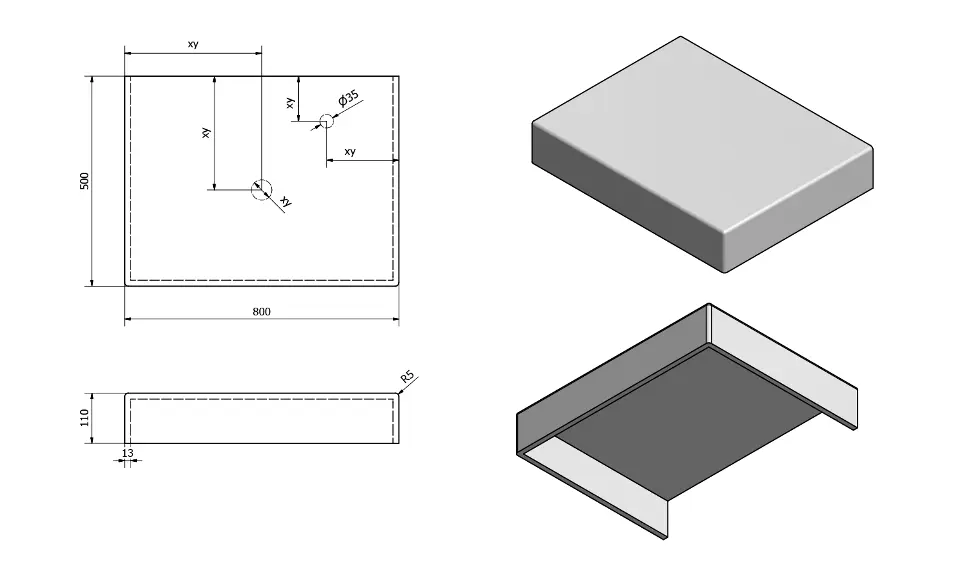 Sapho - Tailor - Fürdőszobai munkalap - TR080C – 2. kép