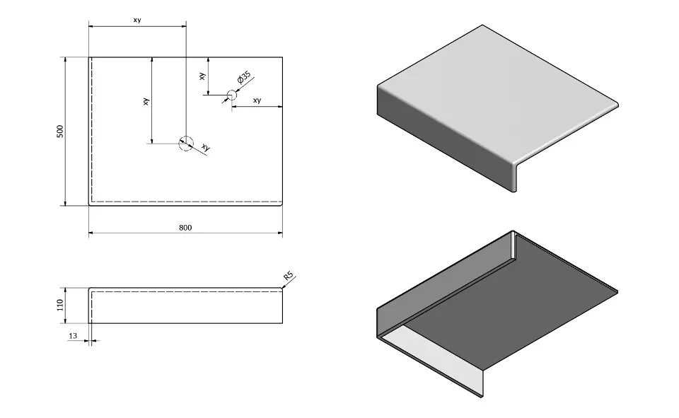 Sapho - Tailor - Fürdőszobai munkalap - TR080L – 2. kép