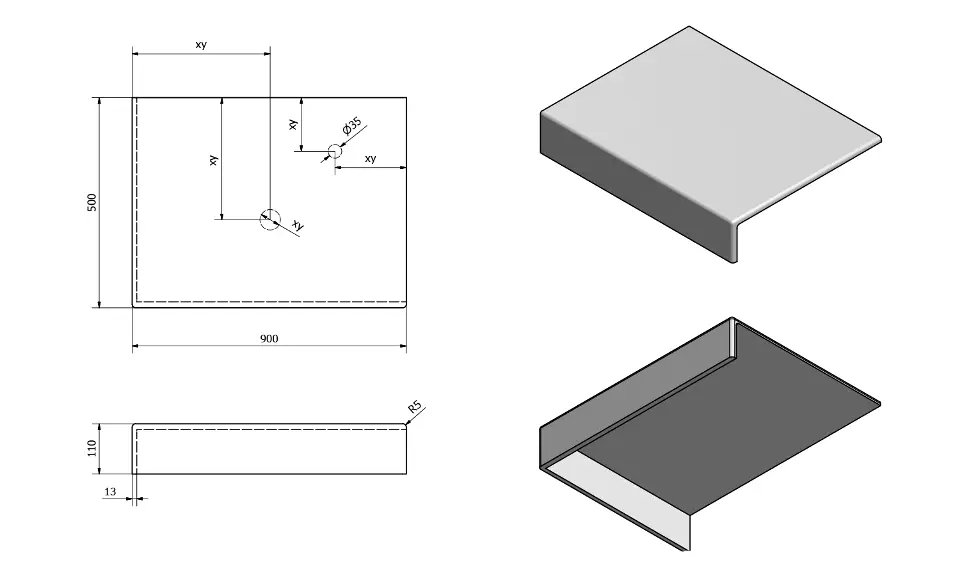 Sapho - Tailor - Fürdőszobai munkalap - TR090L – 2. kép