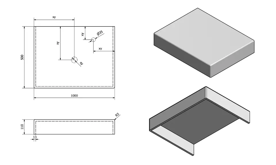 Sapho - Tailor - Fürdőszobai munkalap - TR100C – 2. kép
