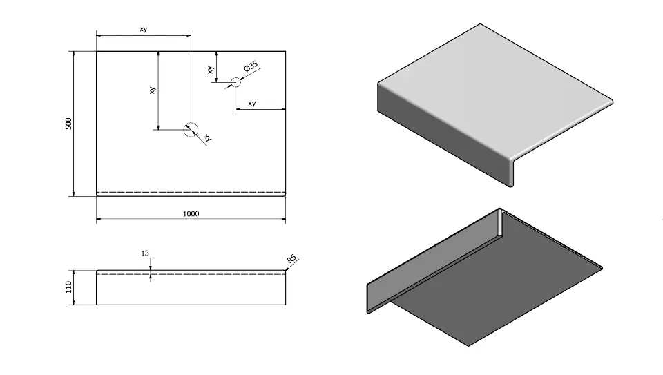 Sapho - Tailor - Fürdőszobai munkalap - TR100F – 2. kép