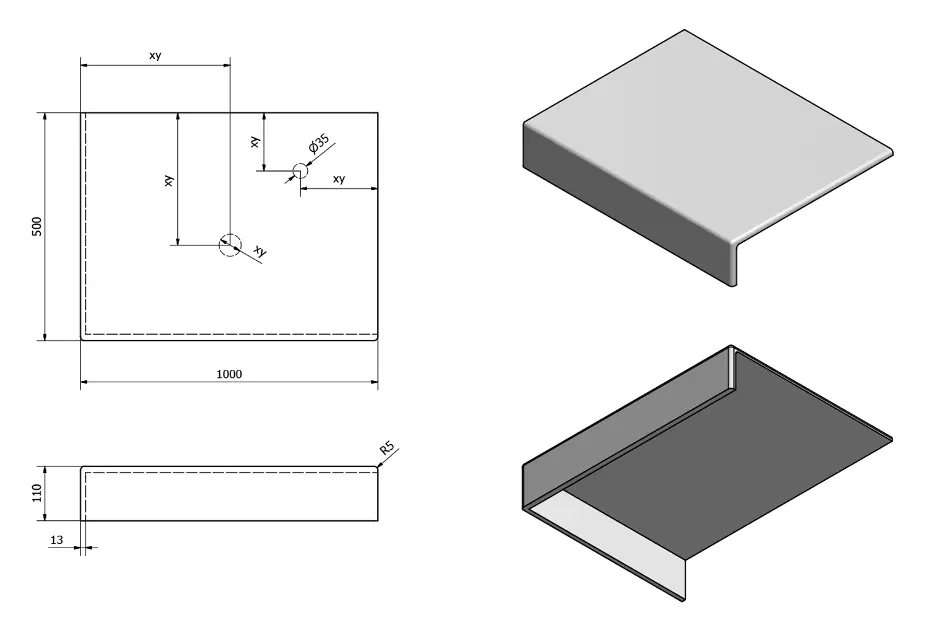 Sapho - Tailor - Fürdőszobai munkalap - TR100L – 2. kép