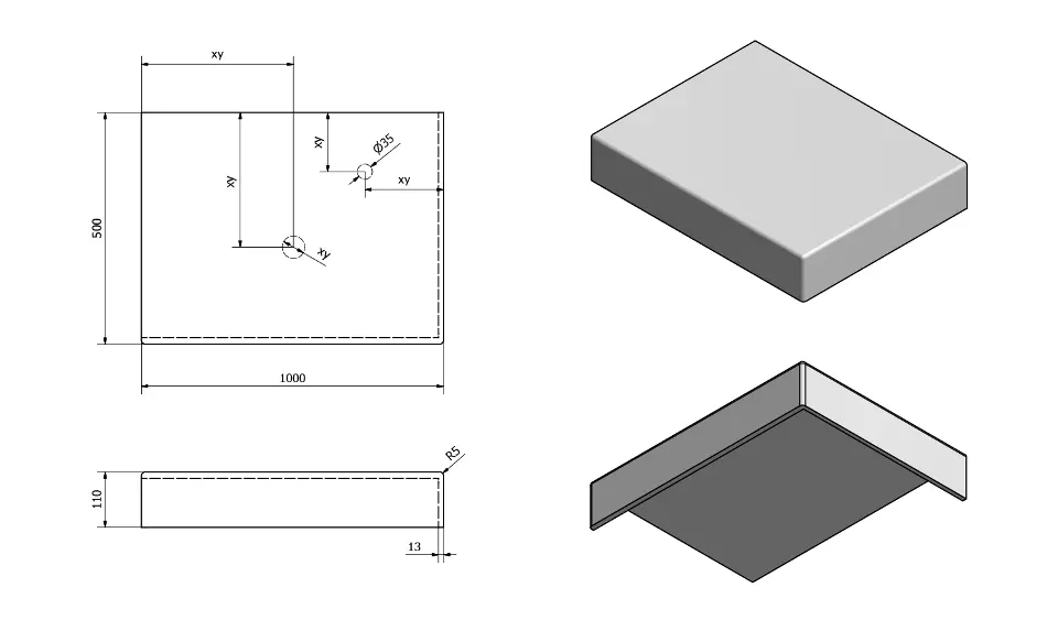 Sapho - Tailor - Fürdőszobai munkalap - TR100R – 2. kép