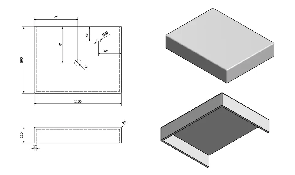 Sapho - Tailor - Fürdőszobai munkalap - TR110C – 2. kép