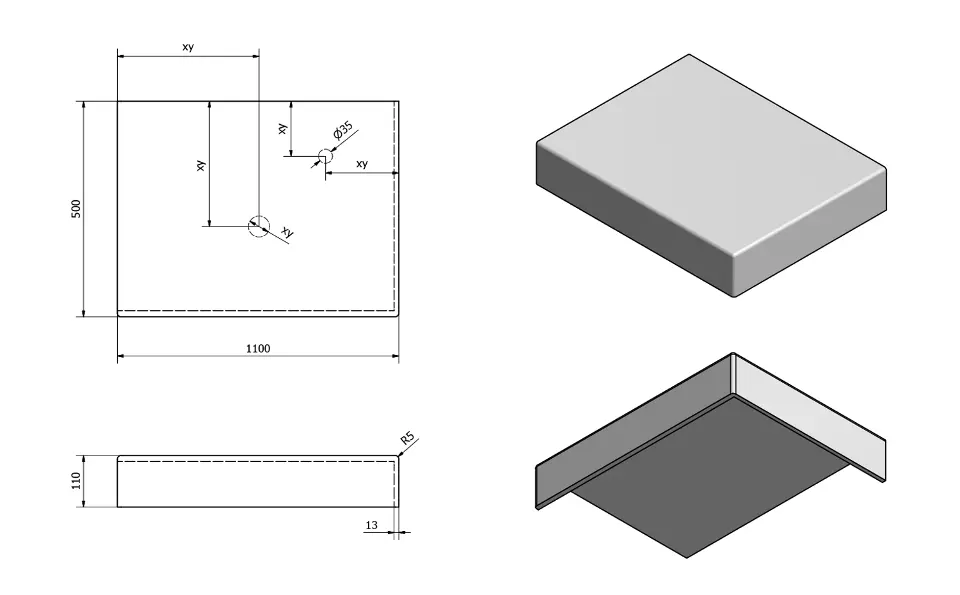 Sapho - Tailor - Fürdőszobai munkalap - TR110R – 2. kép