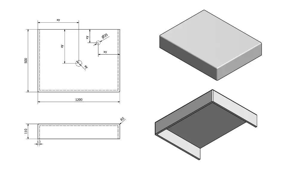 Sapho - Tailor - Fürdőszobai munkalap - TR120C – 2. kép