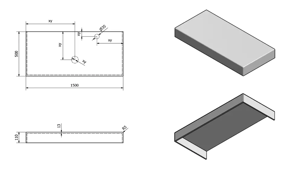 Sapho - Tailor - Fürdőszobai munkalap - TR150C – 2. kép
