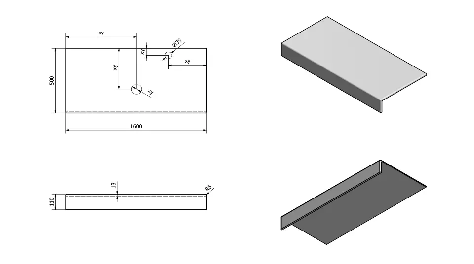 Sapho - Tailor - Fürdőszobai munkalap - TR160F – 2. kép