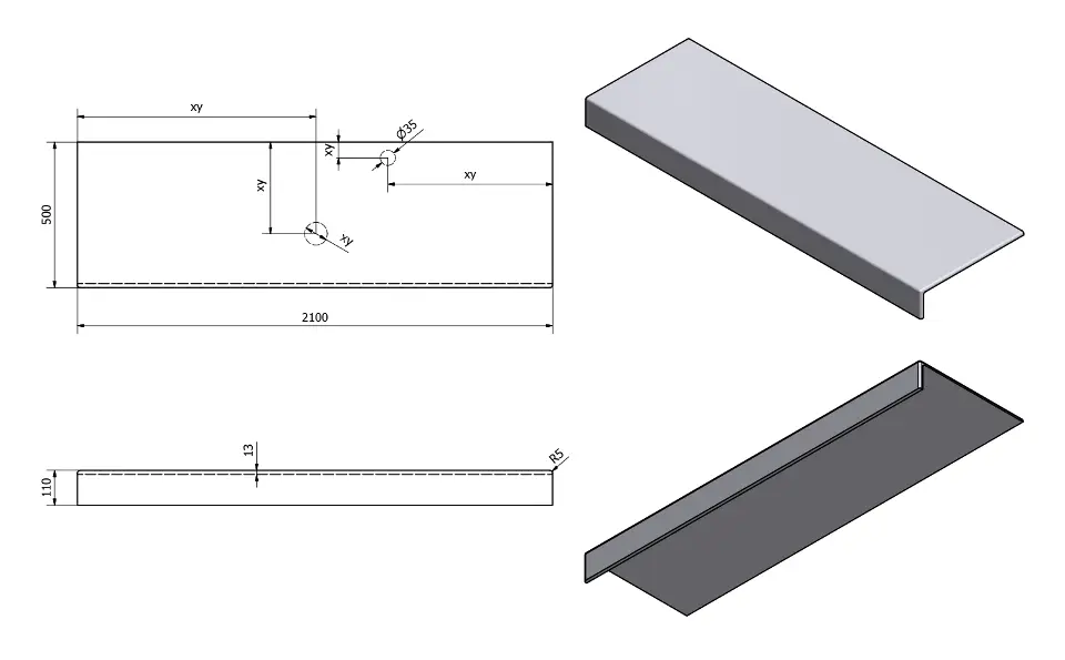 Sapho - Tailor - Fürdőszobai munkalap - TR210F – 2. kép