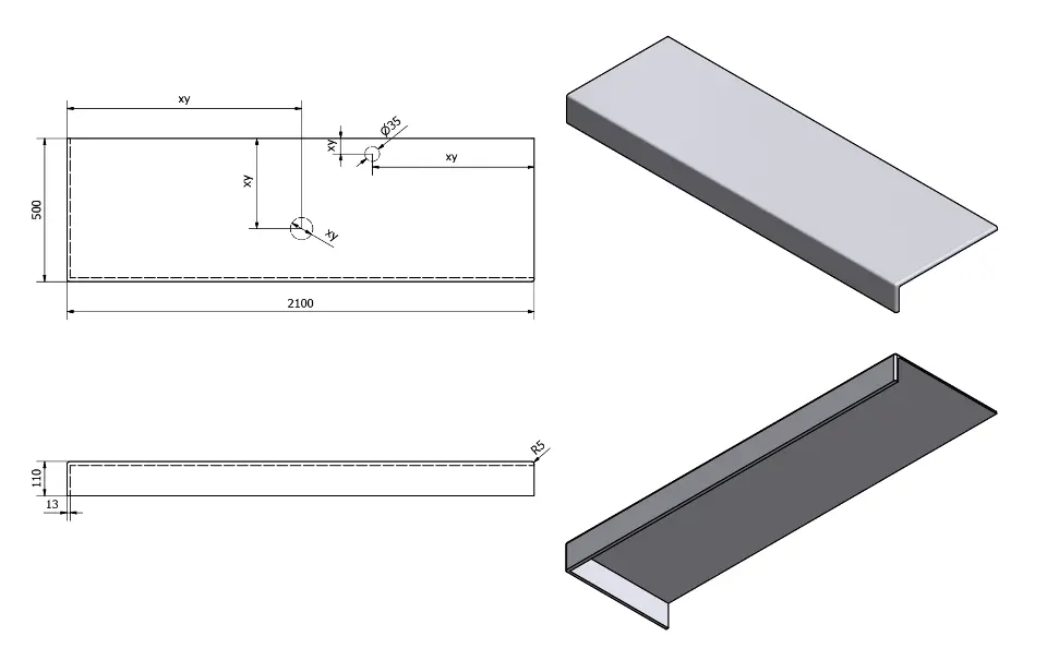 Sapho - Tailor - Fürdőszobai munkalap - TR210L – 2. kép