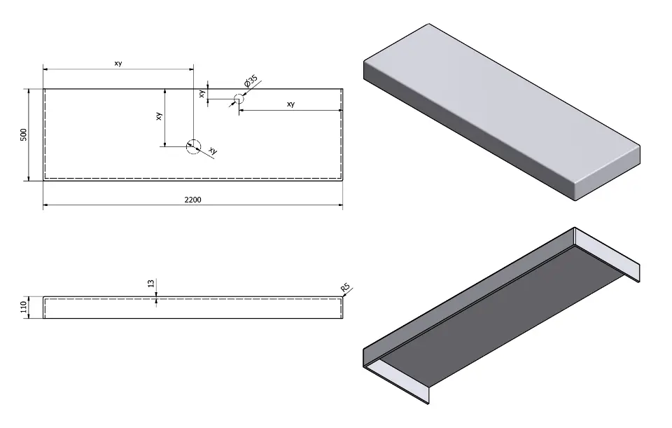 Sapho - Tailor - Fürdőszobai munkalap - TR220C – 2. kép