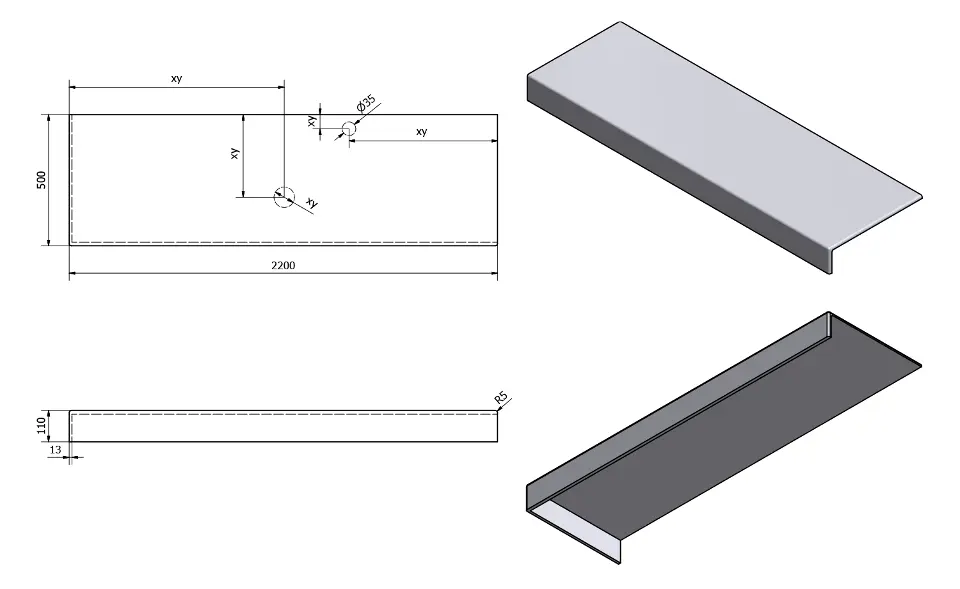 Sapho - Tailor - Fürdőszobai munkalap - TR220L – 2. kép