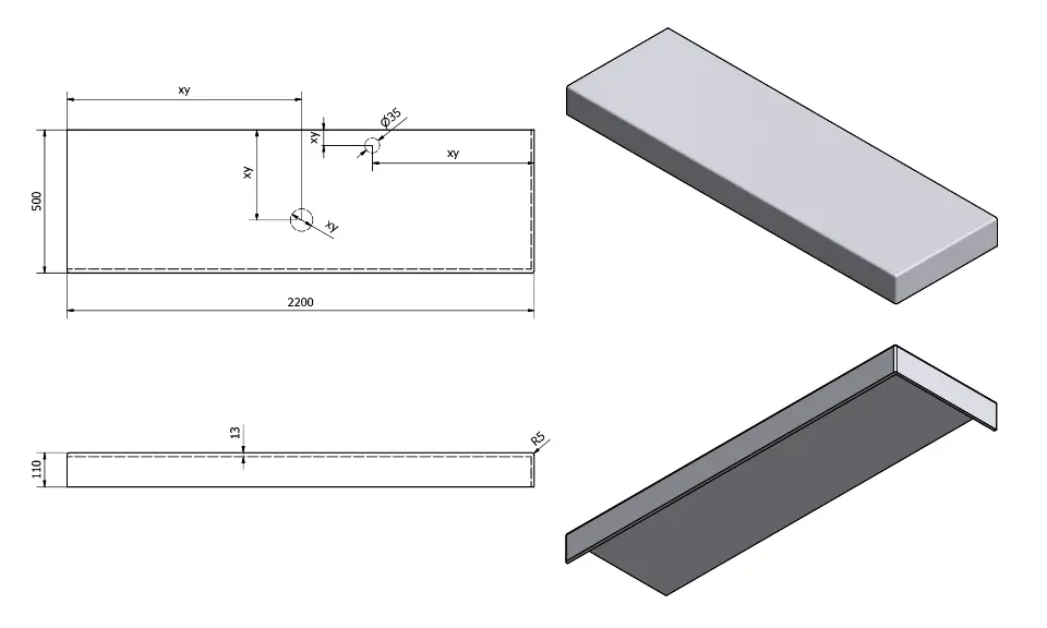Sapho - Tailor - Fürdőszobai munkalap - TR220R – 2. kép