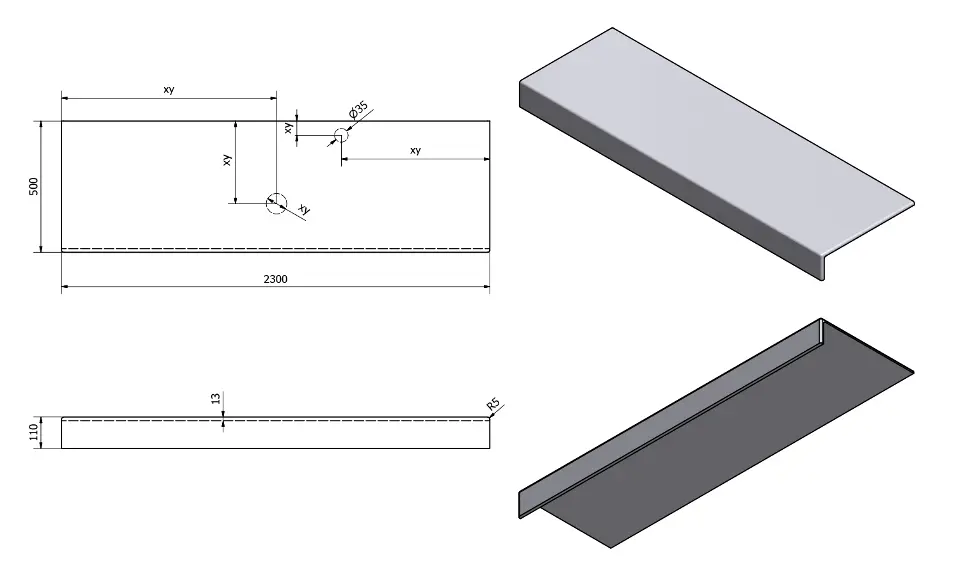 Sapho - Tailor - Fürdőszobai munkalap - TR230F – 2. kép