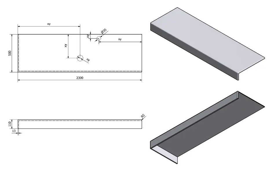 Sapho - Tailor - Fürdőszobai munkalap - TR230L – 2. kép