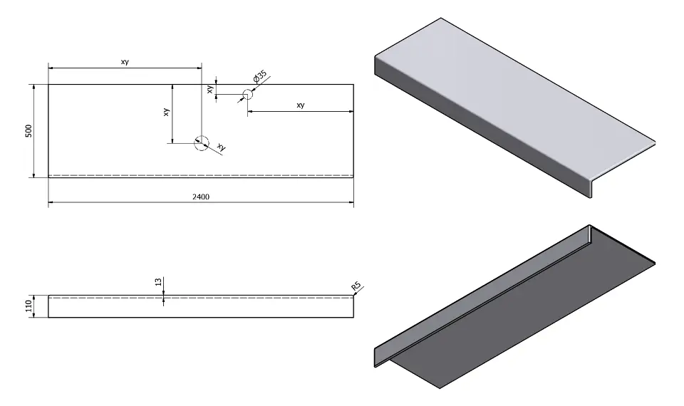 Sapho - Tailor - Fürdőszobai munkalap - TR240F – 2. kép