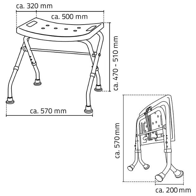 Sapho - Ridder Bathroom accessories - Fürdőszobai ülőke - A0050301 – 2. kép