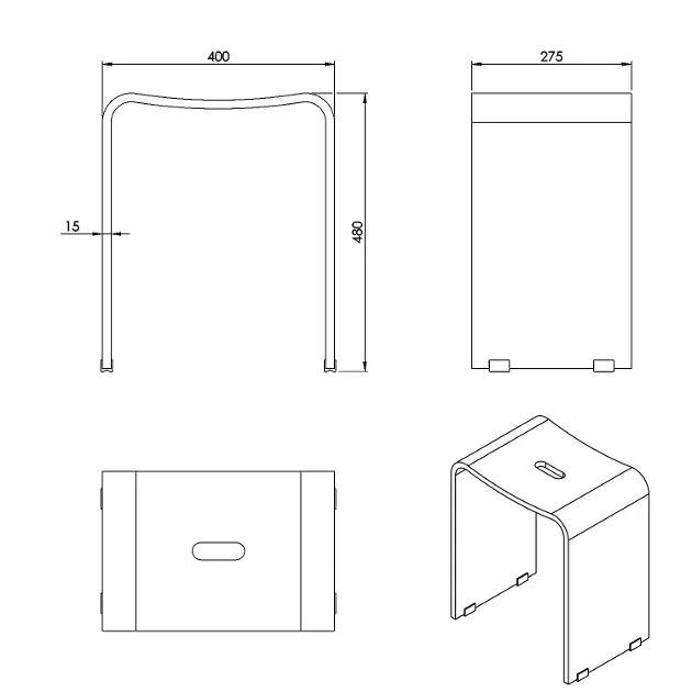 Sapho - Ridder Bathroom accessories - Fürdőszobai ülőke - A211100 – 2. kép