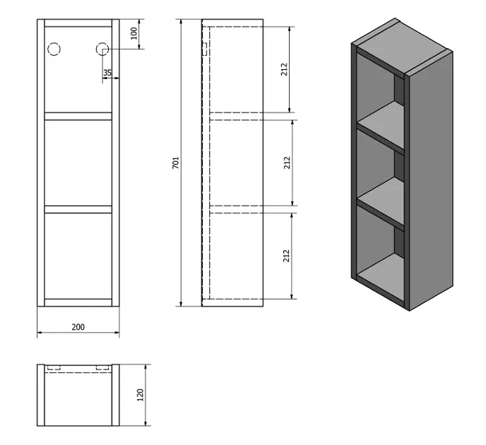 Aqualine - Zoja - Fürdőszobapolc- és polcrendszer - 45463 – 2. kép