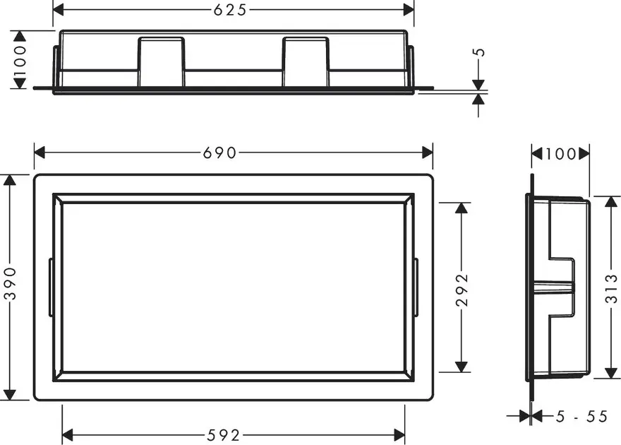 Hansgrohe - XtraStoris Original - Fürdőszobapolc- és polcrendszer - 56064380 – 2. kép