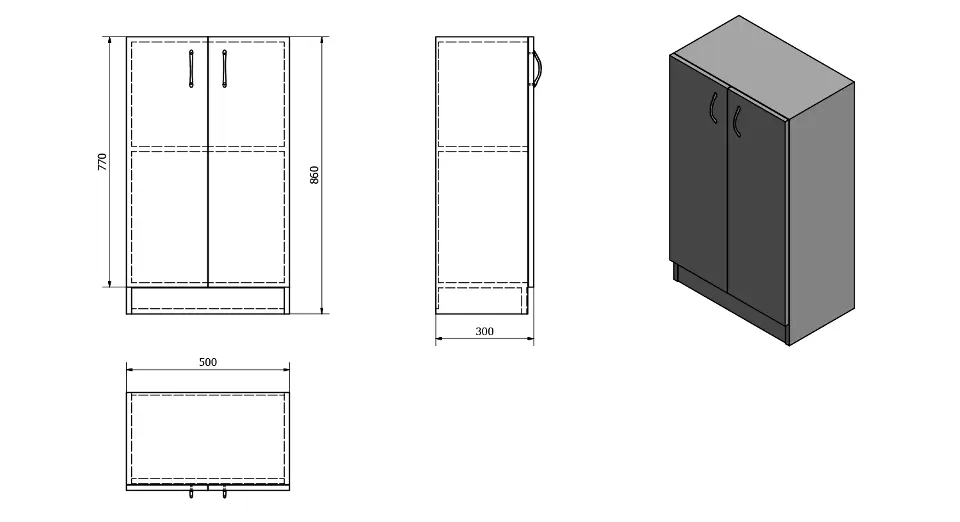 Aqualine - Simplex Eco - Egyéb mosdószekrény - SIME540 – 2. kép