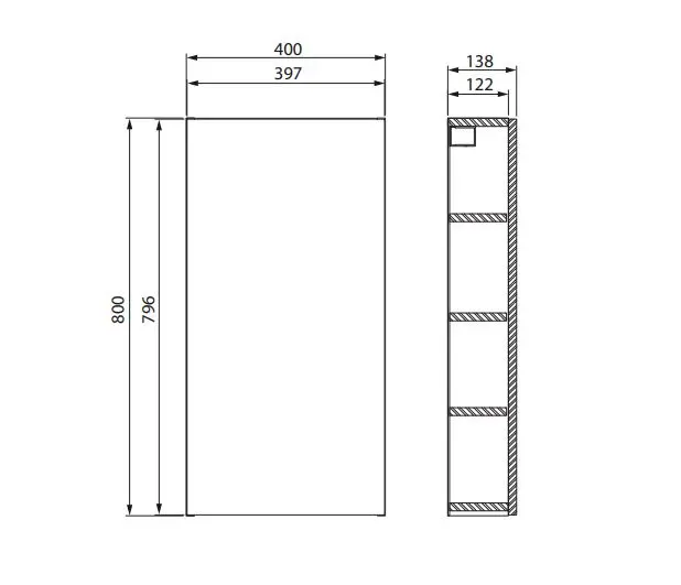 Cersanit - City - Falra szerelhető szekrény - S584-020-DSM – 2. kép
