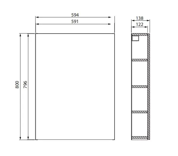 Cersanit - City - Falra szerelhető szekrény - S584-021-DSM – 2. kép