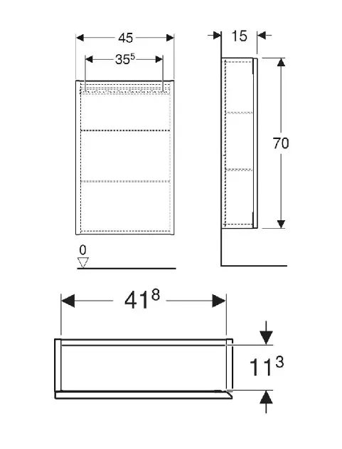 Geberit - Falra szerelhető szekrény - 502.318.JK.2 – 2. kép