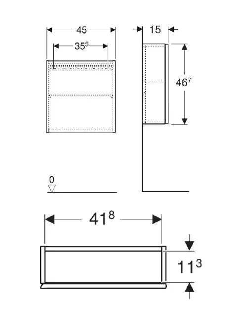 Geberit - Falra szerelhető szekrény - 502.319.01.2 – 2. kép