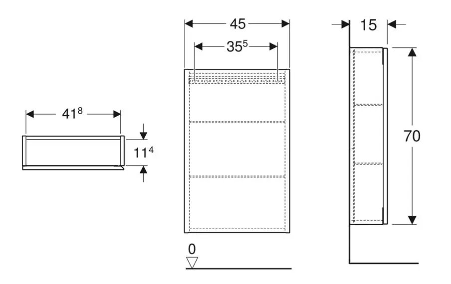 Geberit - iCon - Falra szerelhető szekrény - 502.318.JH.1 – 2. kép