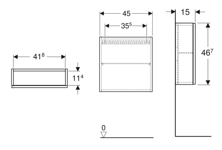 Geberit - iCon - Falra szerelhető szekrény - 502.319.JH.1 – 2. kép