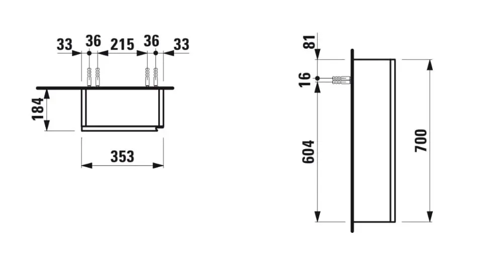 Laufen - Lani - Falra szerelhető szekrény - H4037011122671 – 2. kép