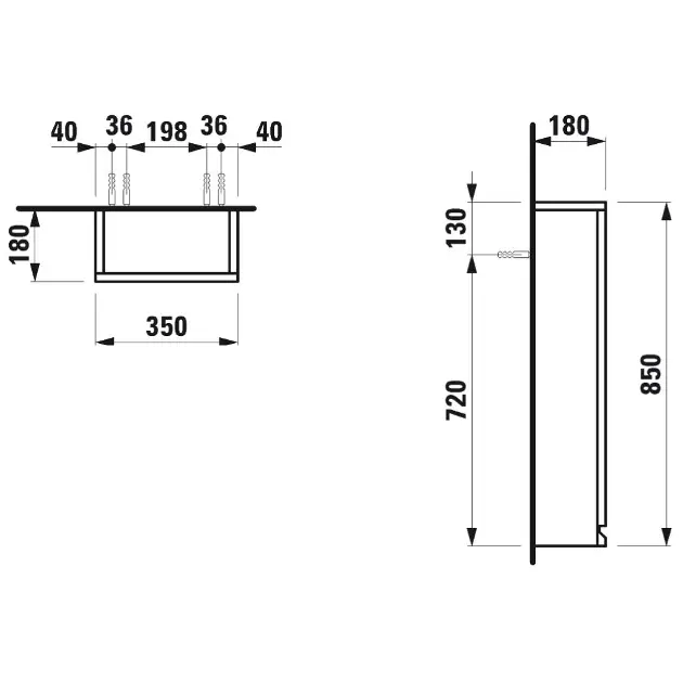 Laufen - Pro S - Falra szerelhető szekrény - H4831130954631 – 2. kép