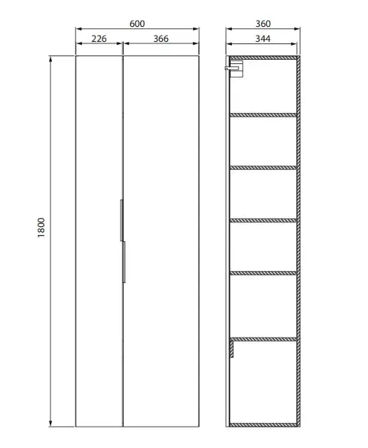 Cersanit - City - Magas fürdőszobaszekrény - S584-019-DSM – 2. kép