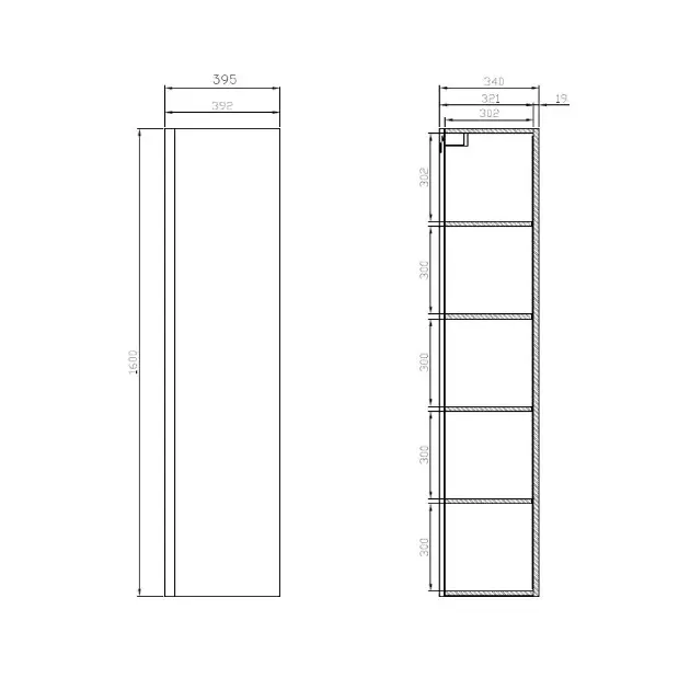 Cersanit - Moduo - Magas fürdőszobaszekrény - S590-086 – 2. kép