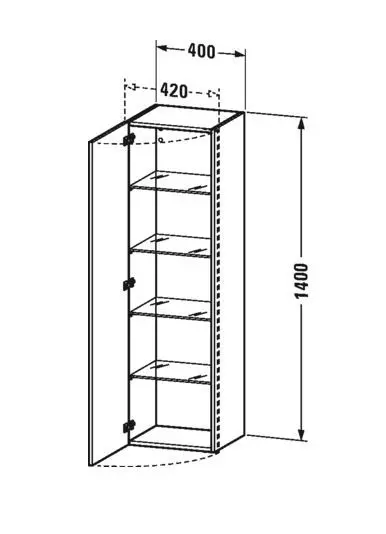 Duravit - DuraStyle - Magas fürdőszobaszekrény - DS1219L2222 – 2. kép